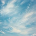 Wispy Clouds, Blue Sky Canvas Royalty Free Stock Photo