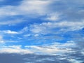 Wispy clouds in a blue sky