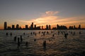 Sunset at Hudson River Park in Tribeca NY