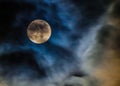 Wispy Clouds and Full Moon over North Carolina