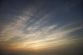 Wispy sky and clouds