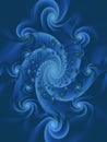 Wispy Swirls Spirals Blue