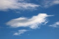 Wispy white cloud in blue sky Royalty Free Stock Photo