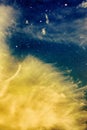 Wispy Yellow Clouds and Stars Royalty Free Stock Photo