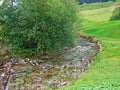 The Wiss Thur stream in the Stein settlement and the Obertoggenburg region Royalty Free Stock Photo