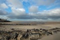 Beach of Wissant, a French village at the English Channel Royalty Free Stock Photo