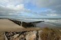 Beach of Wissant, a French village at the English Channel Royalty Free Stock Photo