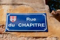 Wissembourg, France. September 13th, 2009. A road sign indicating the name of the street