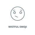 Wistful emoji vector line icon, linear concept, outline sign, symbol