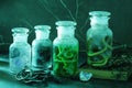 Witch apothecary jars magic potions halloween decoration