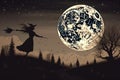 witch backdrop of the moon and stars Halloween Royalty Free Stock Photo