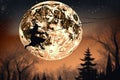 witch backdrop of the moon and stars Halloween Royalty Free Stock Photo