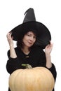 Witch in black hat