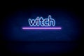 Witch - blue neon announcement signboard