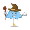 Witch blue umbrella character cartoon