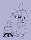 Witch brewing potion.