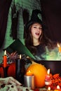 Witch brews a potion Royalty Free Stock Photo