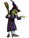 Witch with broom Royalty Free Stock Photo