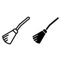 Witch broom line and glyph icon. Sweeping broom web vector illustration isolated on white. Besom outline style design Royalty Free Stock Photo