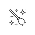 Witch broom outline icon