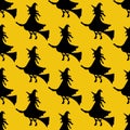 Witch on the broom pattern