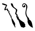 witch broom silhouette cartoon vector symbol icon design. Beautiful illustration isolated on white background Royalty Free Stock Photo