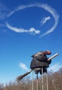 Slivnica Mountain witch on a broomstick airshow Royalty Free Stock Photo
