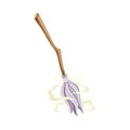 Witch Broomstick as Magical Object and Witchcraft Item Vector Illustration