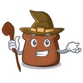 Witch brown bread mascot cartoon