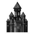 Witch castle icon, gray monochrome style Royalty Free Stock Photo