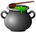 Witch cauldron cartoon Royalty Free Stock Photo