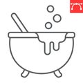 Witch cauldron line icon