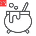 Witch cauldron line icon