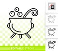 Witch Cauldron simple black line vector icon