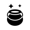Witch cauldron vector, Magic related solid style editable stroke icon