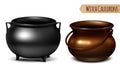 Witch Cauldrons Realistic Royalty Free Stock Photo