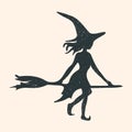 witch character silhouette. vector format Royalty Free Stock Photo