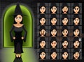 Witch Charming Woman Cartoon Emotion Faces Vector Illustration Royalty Free Stock Photo