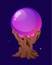 Witch crystal balls concept
