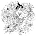 Witch with design cobwebs