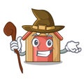Witch dog house isolated on mascot cartoon