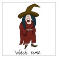 Witch. Hand-drawn doodle illustration.