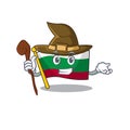 Witch flag bulgaria in the cartoon shape