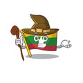 Witch Flag myanmar character shaped on cartoon