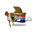 Witch flag south africa isolated with mascot