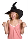 Witch girl in a haloween black hat