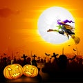 Witch in Halloween Night Royalty Free Stock Photo