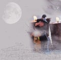 Witch on Halloween night Royalty Free Stock Photo