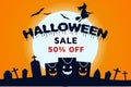 Witch Halloween Sale Off Banner Wallpaper Royalty Free Stock Photo