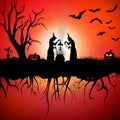 Witch halloween scene Royalty Free Stock Photo